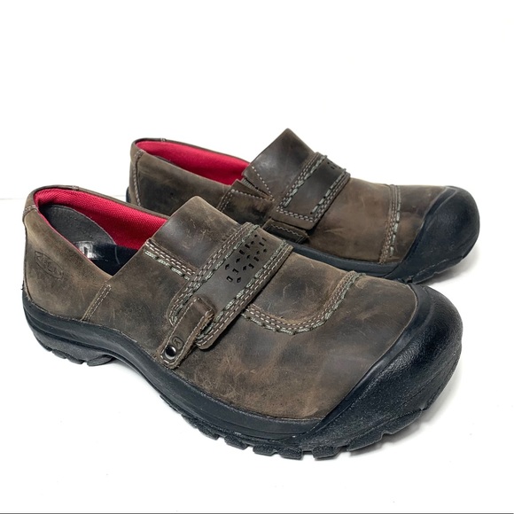 Keen Shoes - Keen Kaci Brown Leather Slip On Outdoors Shoes 8.5